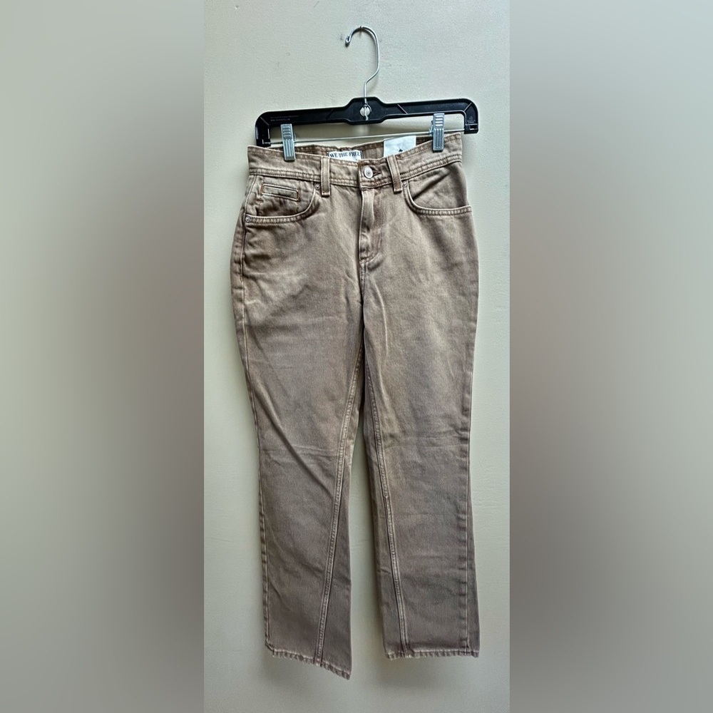 We The Free Xena High Rise Slim Straight Women's Jeans in Brown - Picture 2 of 5